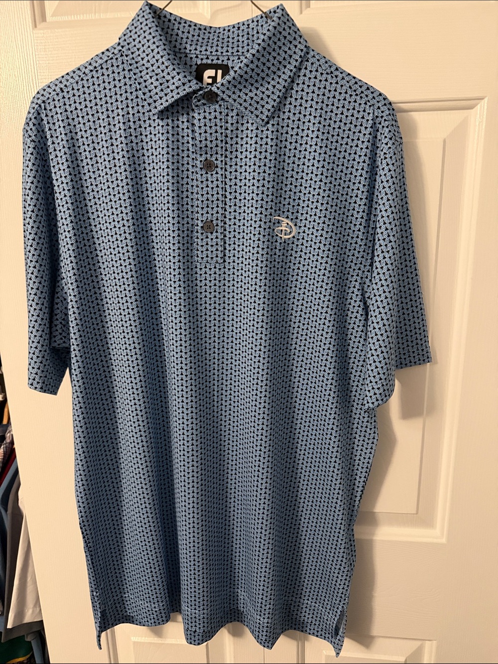 FootJoy Blue Micro-Pattern Performance Golf Polo